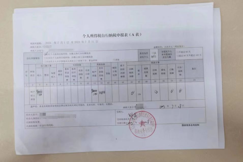 個人所得稅申報業(yè)務(wù)案例